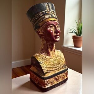 NEFERTITI Ancient Egyptian Queen Stone Sculpture. Handcrafted in Egypt.